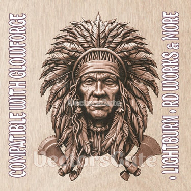 AMERICAN NATIVE 3d illusion & laser - ready file 3DWave.us